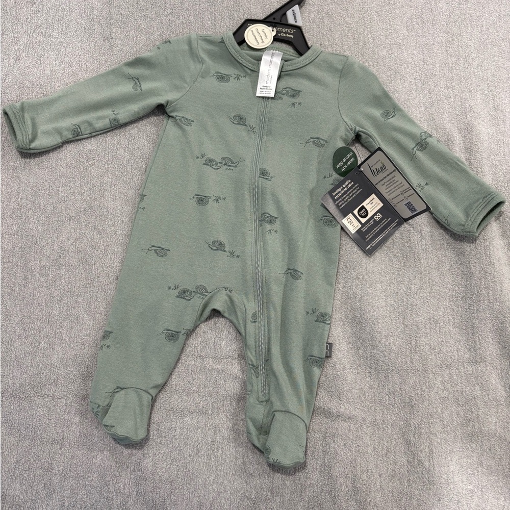Gerber Sage Dinosaur Print Footie